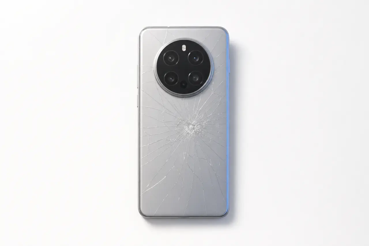 Xiaomi mit gebrochener Glasrückseite